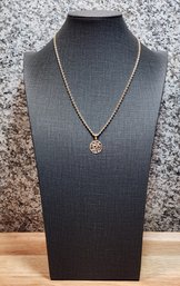 JB346 Vintage 14k Yellow Gold Necklace And 10k Gold HOPE Pendant