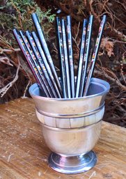 Assortment Of Chinese Chopstick Selections And PARADIGM Pewter Accent Vessel