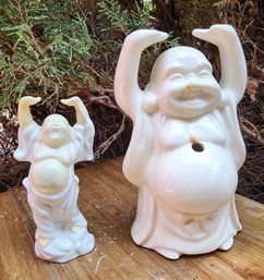 (2) Vintage Porcelain Buddha Figures