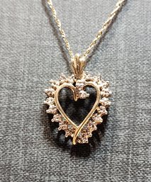 Beautiful JB395 Vintage 14k Yellow Gold Necklace And 10k Yellow Gold Heart Pendant