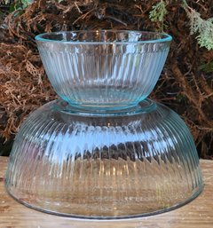 (2) Pyrex Glass Bowl Tableware Mixing Bowls