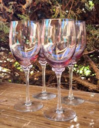 Vintage Set Of (4) Wine Glasses