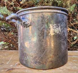 Vintage MADE IN ITALY Large Silver Plated Pot With (2) Handles