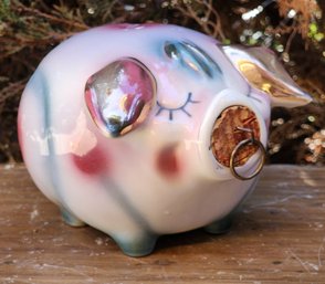 Vintage Handpainted Ceramic Piggy Bank