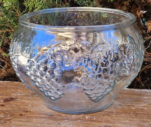 Vintage Fruit Punch Glass Bowl Fruit Theme