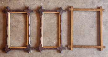 Set Of (3) Vintage Wooden Frames