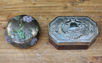 (2) Vintage Trinket Box Selections Jewelry Storage