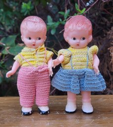 (2) KNICKERBOCKER Celluloid Doll Figures