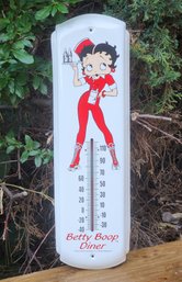 Vintage Metal BETTY BOOP DINER Hanging Thermometer