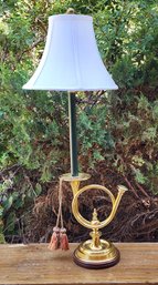 Vintage Brass Horn Style Table Lamp