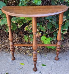 Vintage Wooden Half Moon Side Table