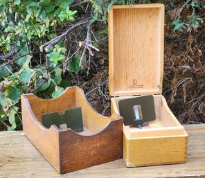 (2) Vintage Solid Wood Storage Boxes