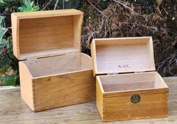 (2) Vintage Wooden Storage Boxes