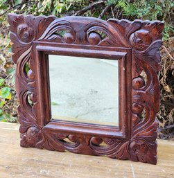 Vintage Wood Frame Made In Indonesia Wall Accent Mirror