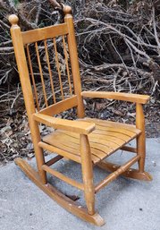 Vintage Wooden Rocking Chair Slat Style Seat