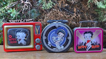 Group Of (3) Betty Boop Lunchbox Style Decor Metal Boxes