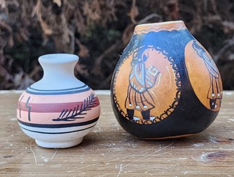 (2) Vintage Handmade Native American Style Pottery Selections