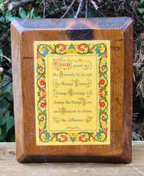 Vintage Wooden GOD GRANT ME THE SERENITY Prayer Wall Accent