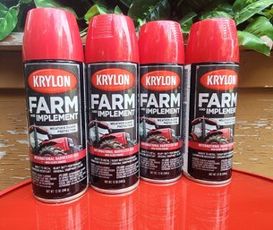 (4) KRYLON Red Spray Paint Cans