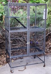 Two Tier Rabbit Rolling Cage Storage System Pet Supplies