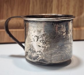 JB904 Antique Sterling Silver 925 Cup With Monogram