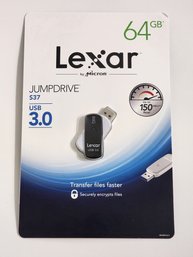 Brand New 64GB LEXAR By MICRON Jumpdrive S37 USB 3.0