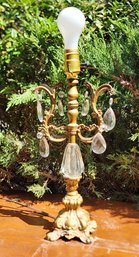 Vintage Table Lamp With Chandelier Style Accents