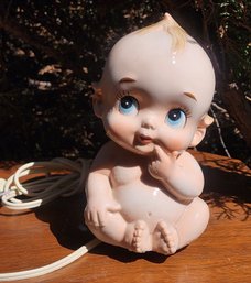 Vintage LEFTON Porcelain Baby Doll Style Table Lamp