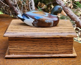 Vintage Duck Theme Wooden Storage Trinket Box