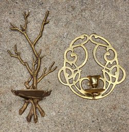 Vintage Solid Brass Wall Accent Candle Holder Examples