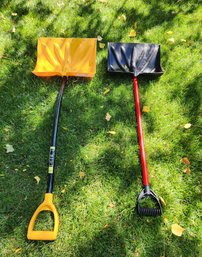 (2) Plastic Handle Snow Shovels