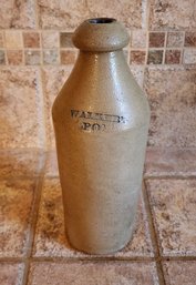 Antique WALKER Salt Glazed Bottle Home Decor Farmhouse