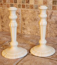 Vintage Pair Of BLOOMINGDALES Porcelain Made In Italy Candle Holders