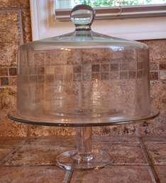 Vintage Round Glass 2-Piece Cake Stand Display