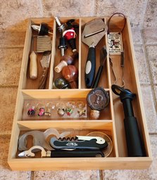 Kitchen Drawer Organizer Tray Filled With WINE Theme Selections