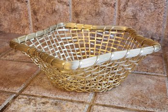 Vintage Metal Woven Fruit Basket Star Form