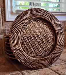 Set Of Vintage Wicker Woven Chargers