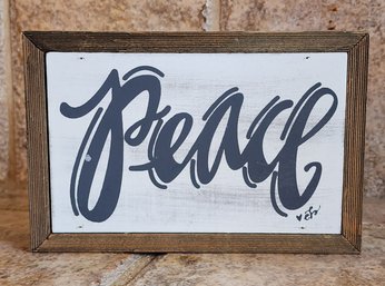 COLLINS Wood Frame PEACE Sign