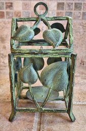 Green Metal Leaf Theme Candle Votive Candle Accent