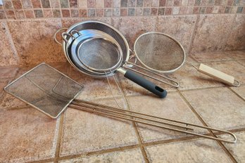 Assortment Of Metal Strainer Selections #2 Kitchen Cookware Essentials