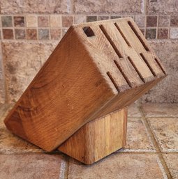 Vintage Wood Knife Block Organizer