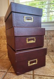 Assortment Of (3) Executive Style File Boxes