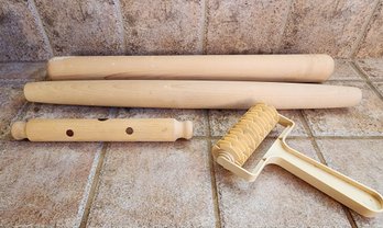 Assortment Of Baking Essentials - Rolling Pins And Dough Cutter