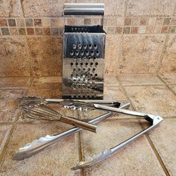 Kitchen Essentials - Cheese Grater And (2) Tongs