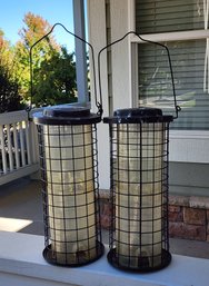 (2)Tall Metal Cage Bird Feeder Selections