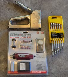 Tool Essentials - Brand New ROTARY KIT, NEW Wrench Set And Staplegun