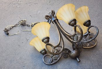 Vintage Multi Ballast Overhead Hanging Lighting Fixture