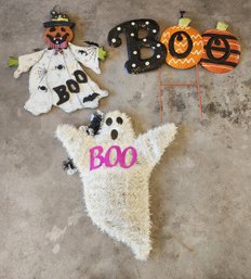 (3) Halloween BOO Theme Yard Decorations