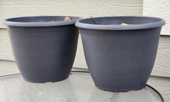 (2) Plastic Planter Containers Lattice Exterior Design