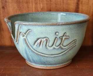 Handmade Ceramic Knitting Bowl SIGNED